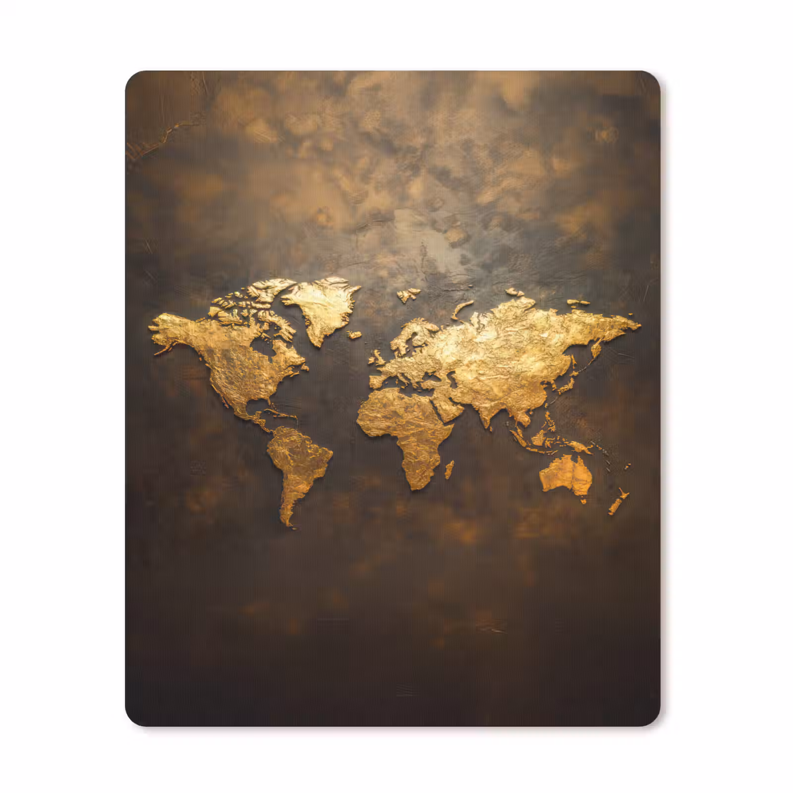 Mouse Pad - World map - Gold - Rust — 1