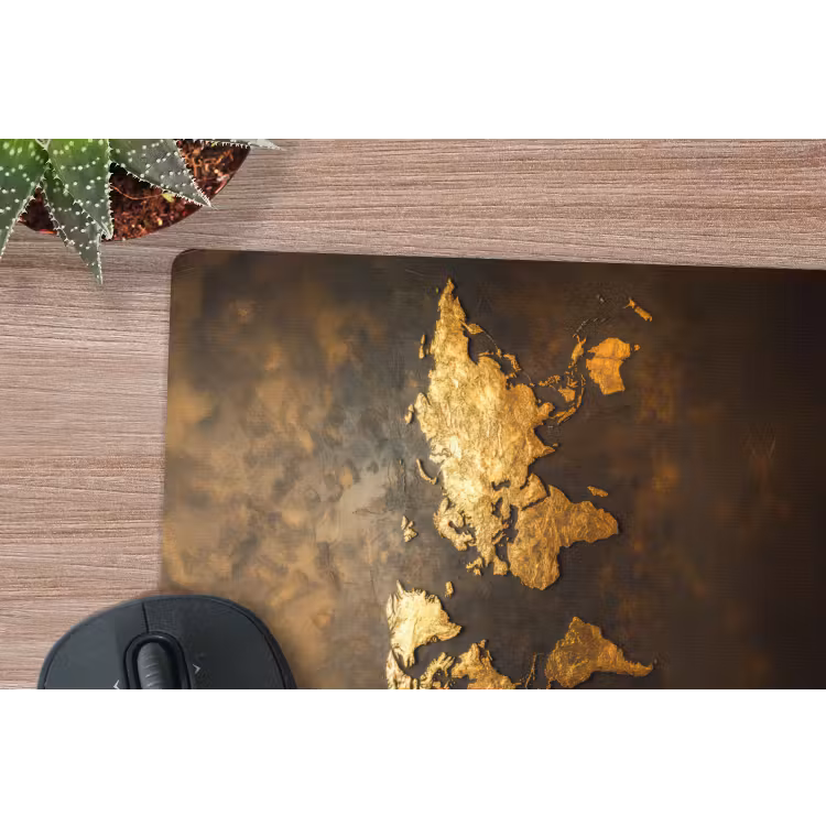 Mouse Pad - World map - Gold - Rust — 5
