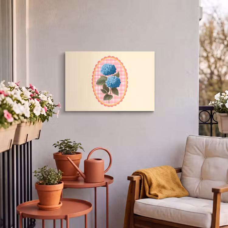 Outdoor Canvas Print - Flowers - Blue - List - Leaves — 3