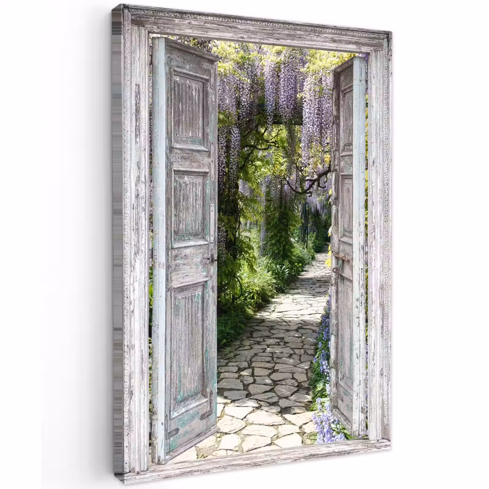 Outdoor Canvas Print - Old doors to a garden path — 1