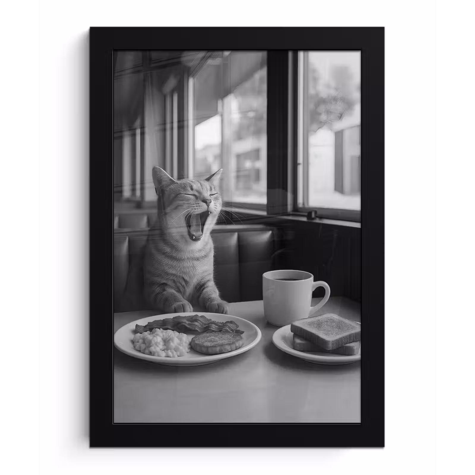 Photo Frame - Cat - Coffee - Bread - Black — 1