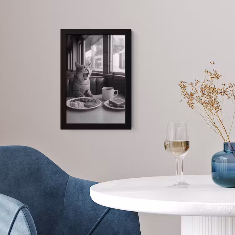 Photo Frame - Cat - Coffee - Bread - Black — 2