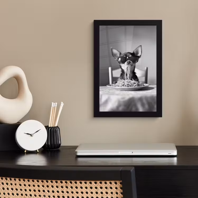 Photo Frame - Chihuahua - Dog - Sunglasses - Humorous - Black - White - Spaghetti — 3