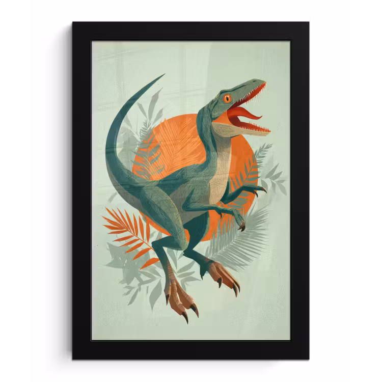 Photo Frame - Dino - Leaves - Graphic - Green — 1