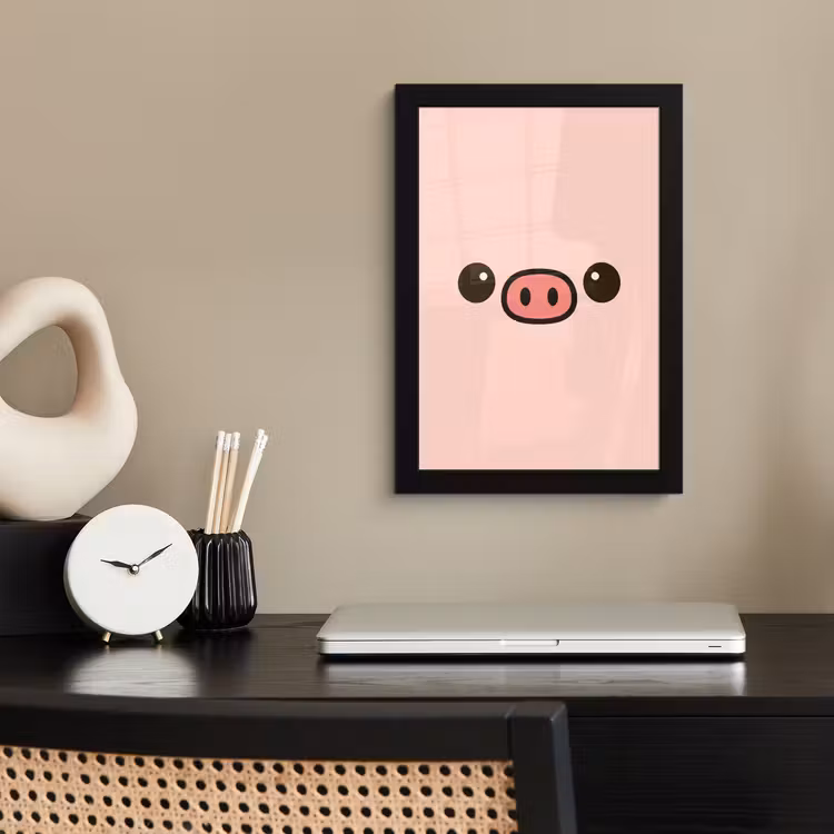 Photo Frame - Pig - Pink - Minimalist — 3