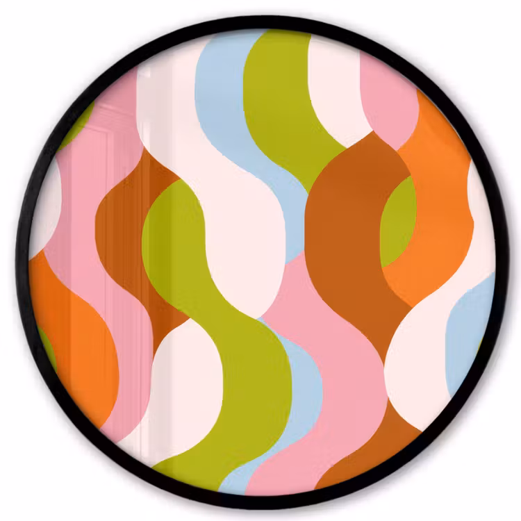 Photo Frame Round - Abstract - Shapes - Pink — 1