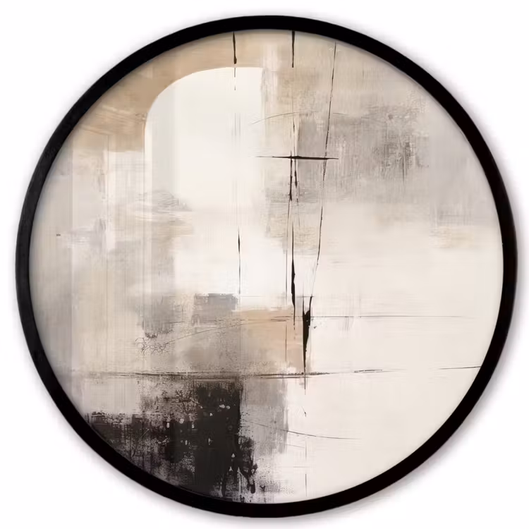 Photo Frame Round - Abstract - Art - Gray — 1