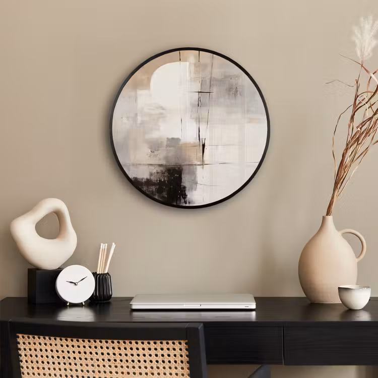 Photo Frame Round - Abstract - Art - Gray — 2