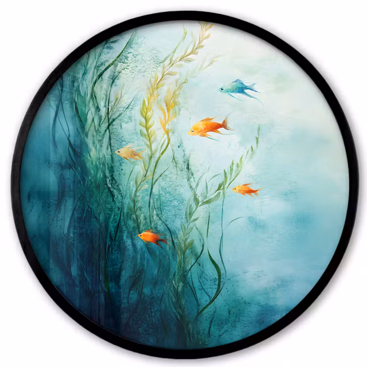 Photo Frame Round - Aquatic plants - Fish - Colorful - Water — 1