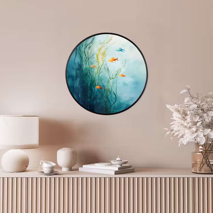 Photo Frame Round - Aquatic plants - Fish - Colorful - Water — 4