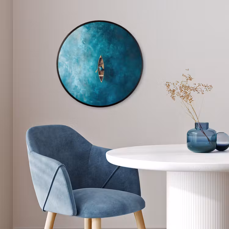 Photo Frame Round - Boat - Water - Blue — 3