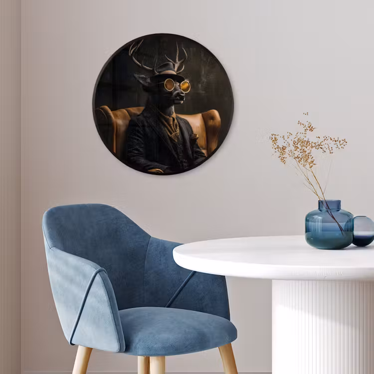 Photo Frame Round - Deer - Sunglasses - Black - Suit — 3