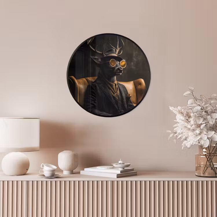 Photo Frame Round - Deer - Sunglasses - Black - Suit — 4