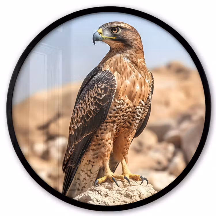 Photo Frame Round - Falcon - Bird - Rock - Power — 1