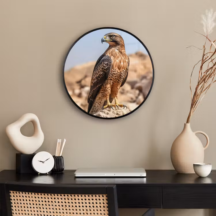 Photo Frame Round - Falcon - Bird - Rock - Power — 2