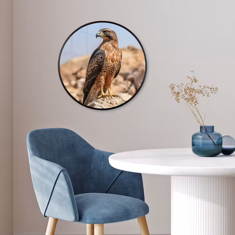 Photo Frame Round - Falcon - Bird - Rock - Power — 3
