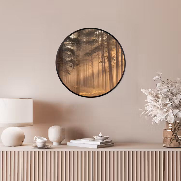 Photo Frame Round - Forest - Fog - Sunlight — 4