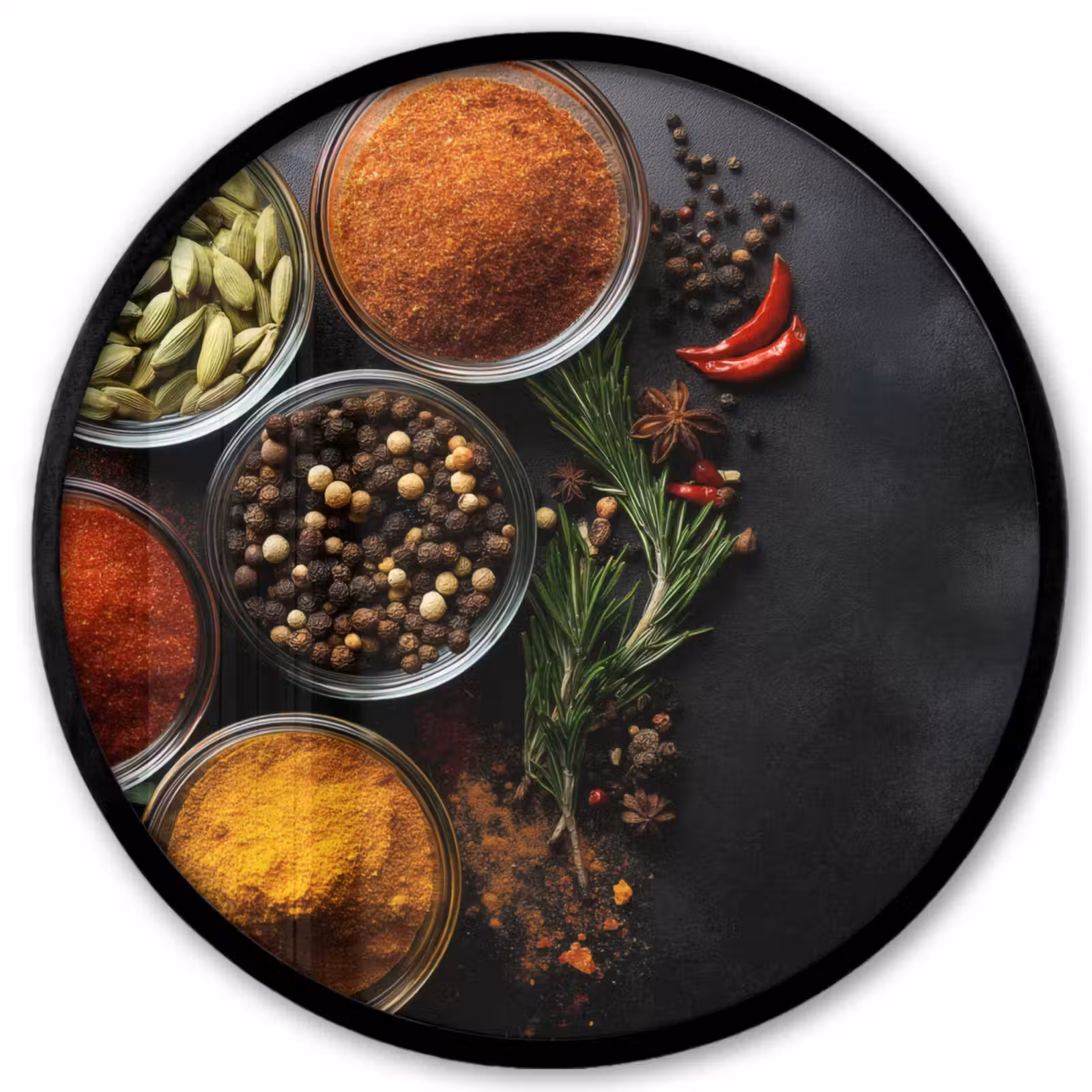 Photo Frame Round - Glasses - trays - leaves - herbs — 1