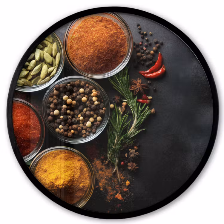 Photo Frame Round - Glasses - trays - leaves - herbs — 1