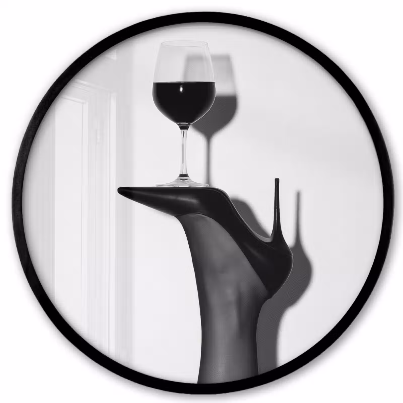Photo Frame Round - Heel - Wine - Minimalist - Black — 1