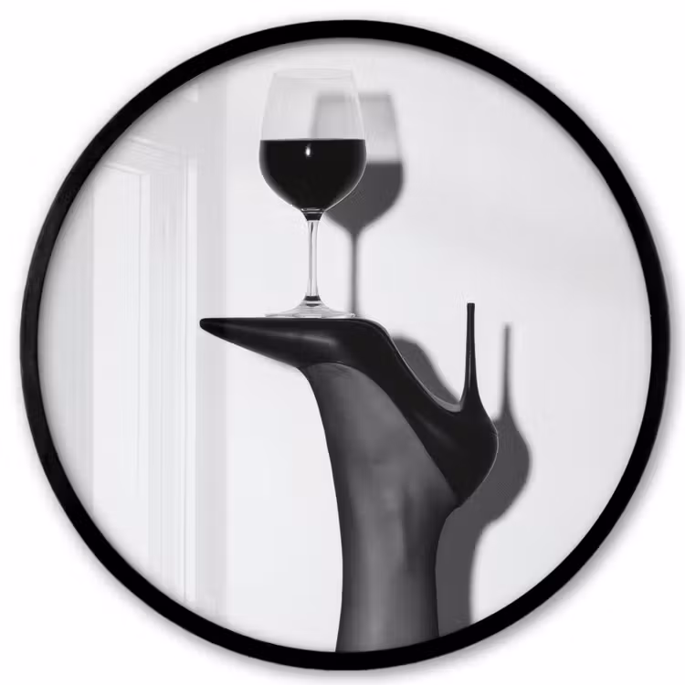 Photo Frame Round - Heel - Wine - Minimalist - Black — 1