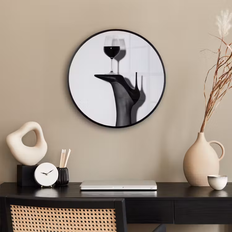 Photo Frame Round - Heel - Wine - Minimalist - Black — 2