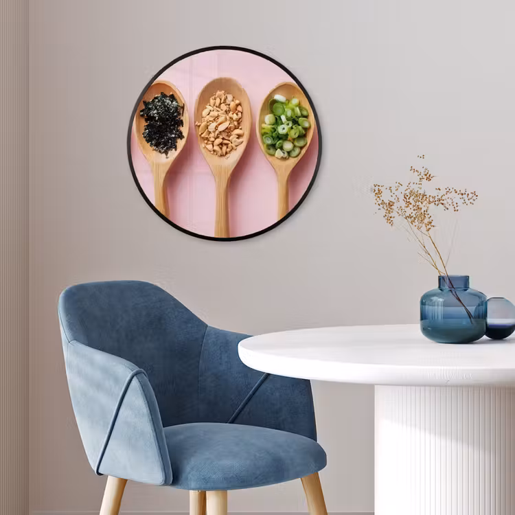 Photo Frame Round - Ingredients - Spoons - Wood - Pink — 3