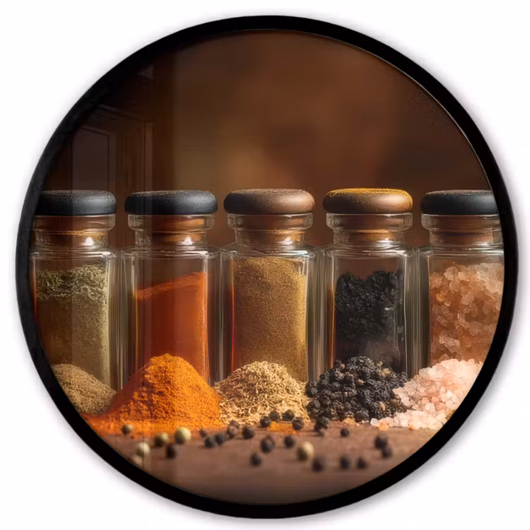 Photo Frame Round - Jars - Herbs - Spices - Grains — 1