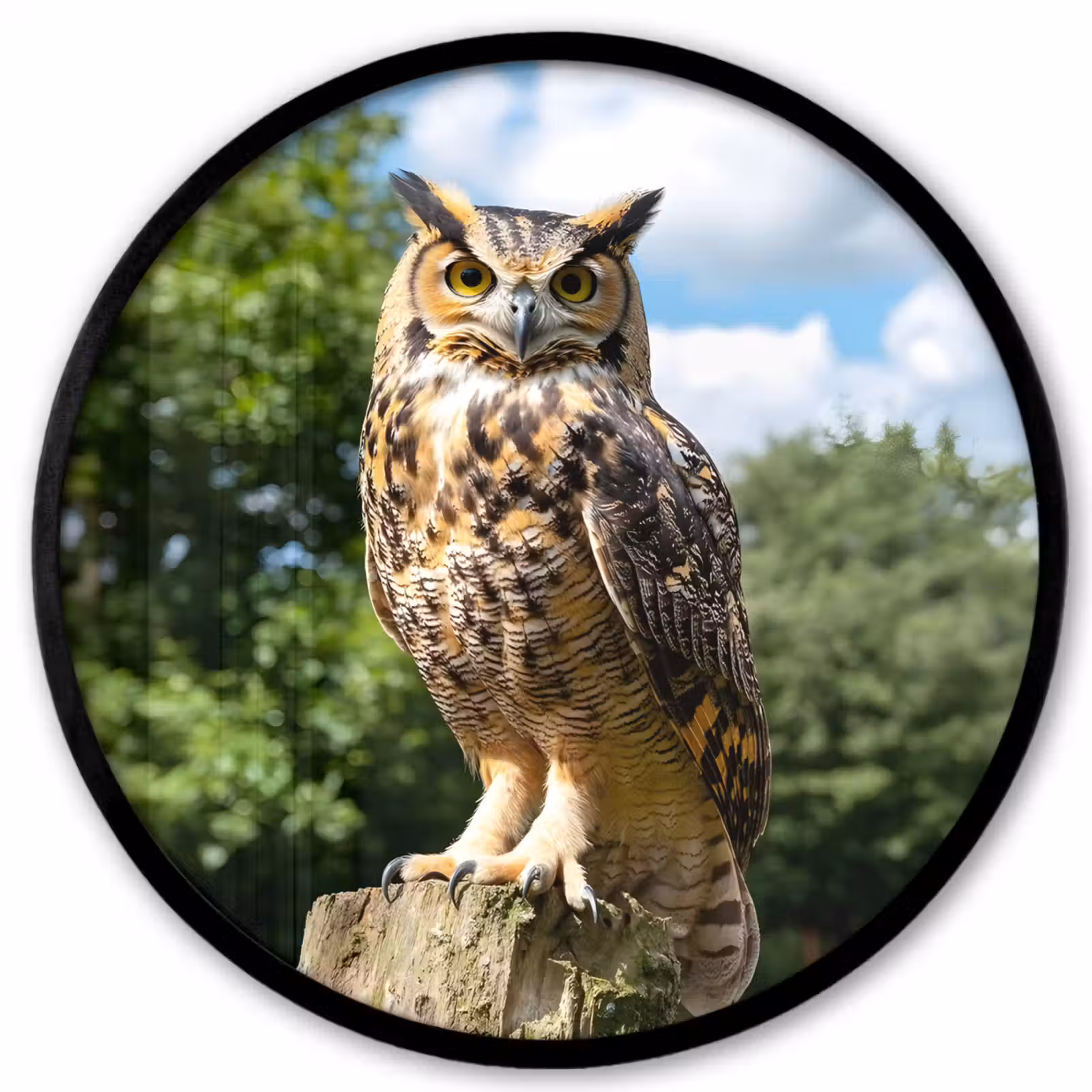 Photo Frame Round - Owl - Trunk - Forest - Sky — 1