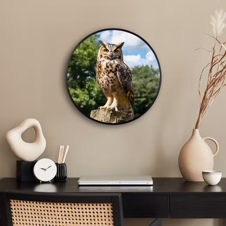 Photo Frame Round - Owl - Trunk - Forest - Sky — 2
