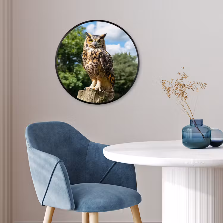 Photo Frame Round - Owl - Trunk - Forest - Sky — 3