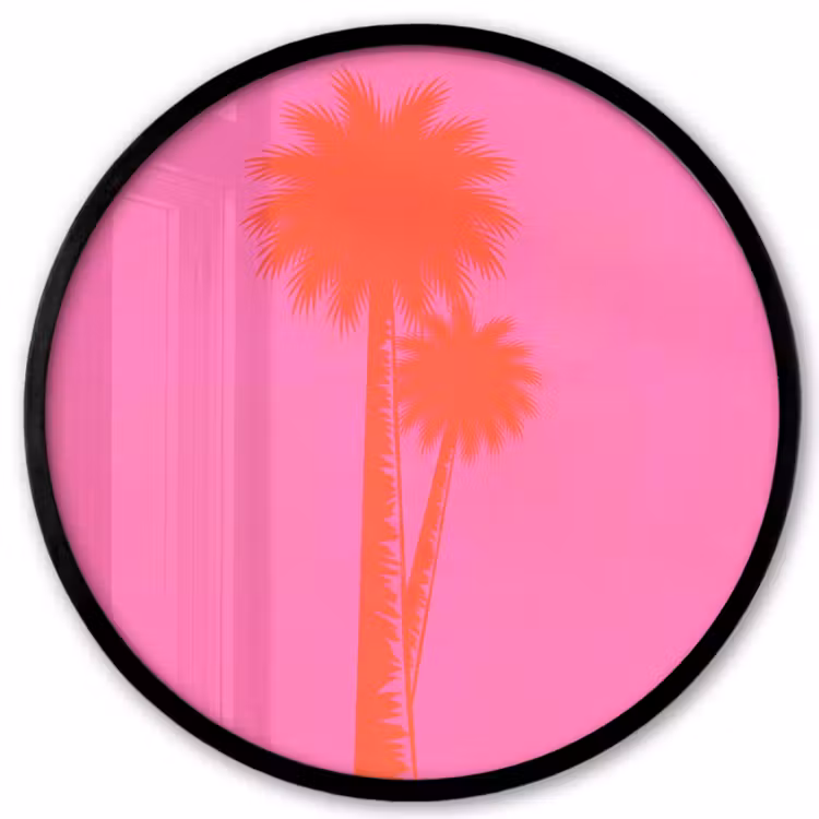 Photo Frame Round - Palm trees - Modern - Pink — 1