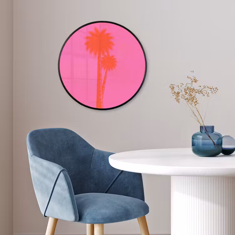 Photo Frame Round - Palm trees - Modern - Pink — 3
