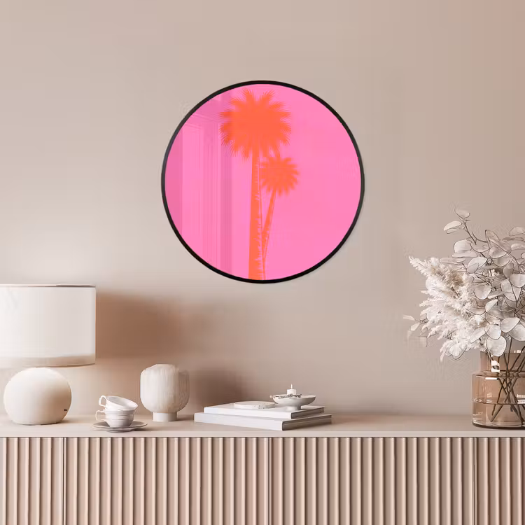 Photo Frame Round - Palm trees - Modern - Pink — 4