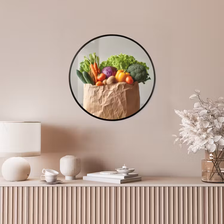 Photo Frame Round - Papers - Groceries - Colorful — 4