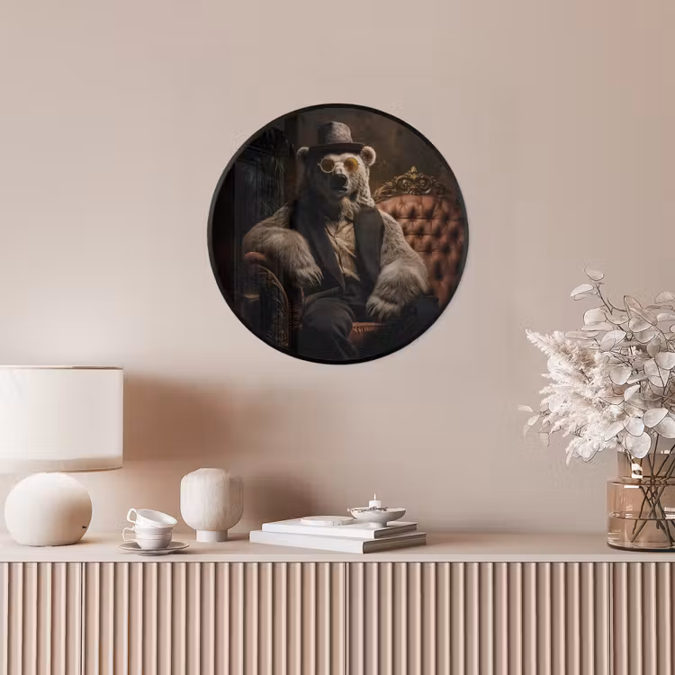 Photo Frame Round - Polar bear - Hat - Glasses - Chair — 4
