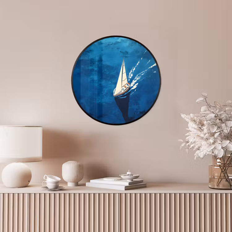 Photo Frame Round - Sailboat - Water - Abstract - Shadow — 4