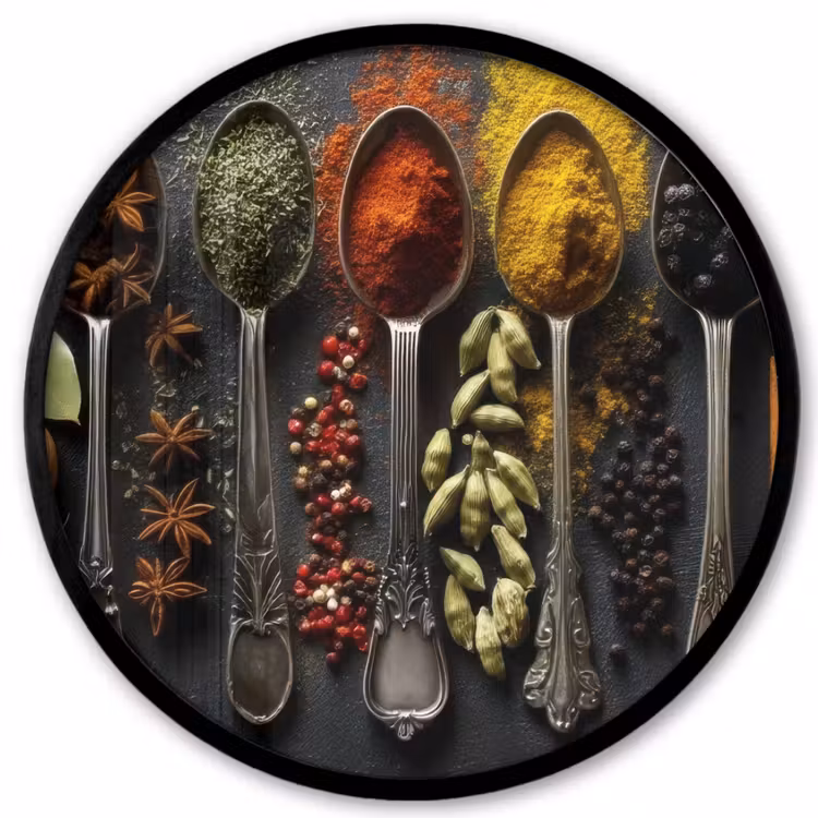 Photo Frame Round - Spoons - Spices - Cinnamon - Chili — 1