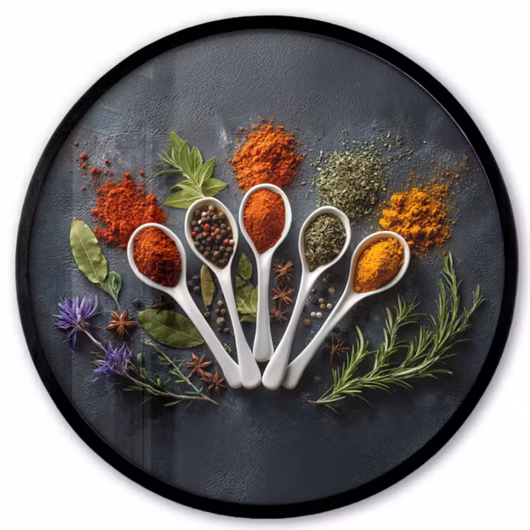 Photo Frame Round - Spoons - White - Powder - Spices — 1