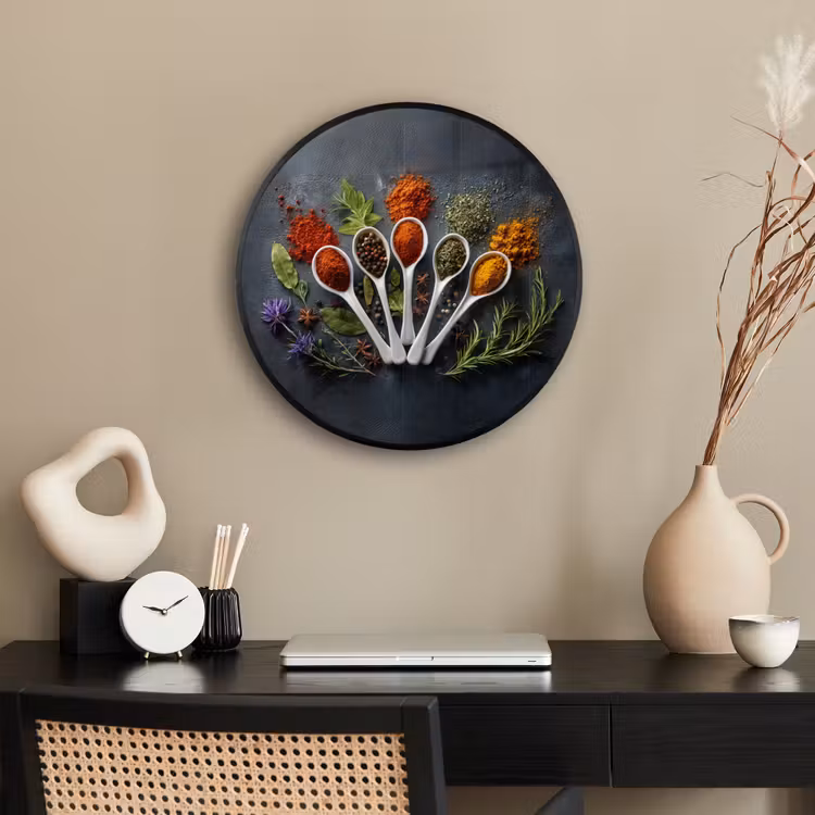 Photo Frame Round - Spoons - White - Powder - Spices — 2