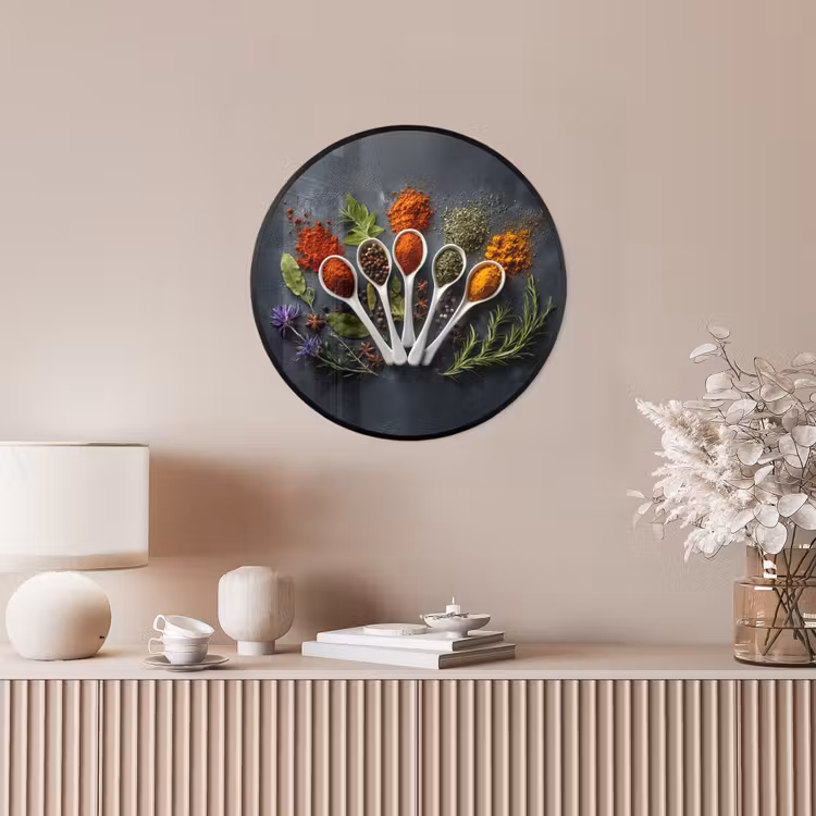 Photo Frame Round - Spoons - White - Powder - Spices — 4