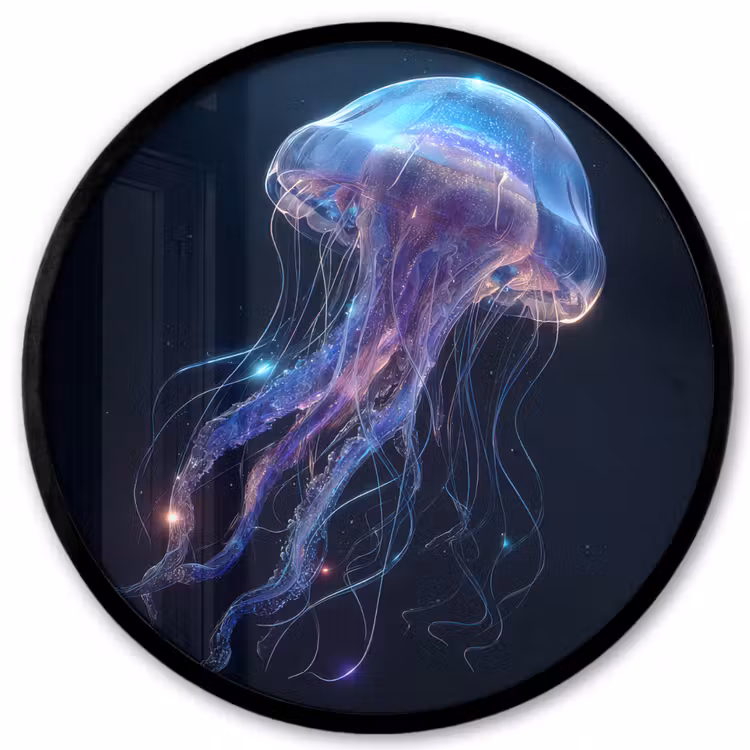 Photo Frame Round - Tentacles - Jellyfish - Purple - Sparkle — 1
