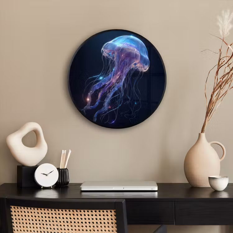 Photo Frame Round - Tentacles - Jellyfish - Purple - Sparkle — 2