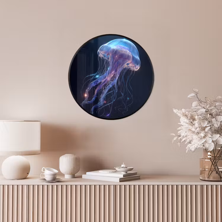 Photo Frame Round - Tentacles - Jellyfish - Purple - Sparkle — 4