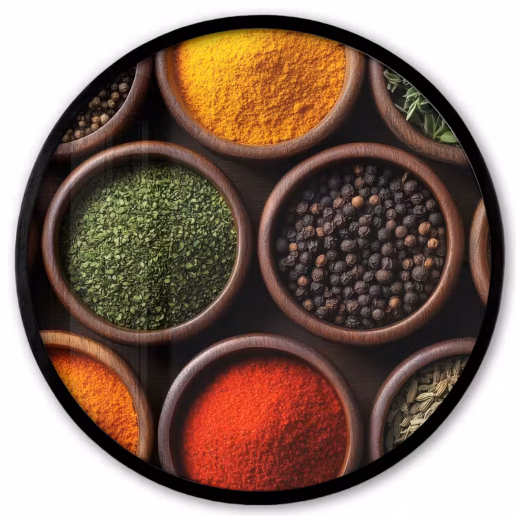 Photo Frame Round - Trays - Wood - Herbs - Colorful — 1