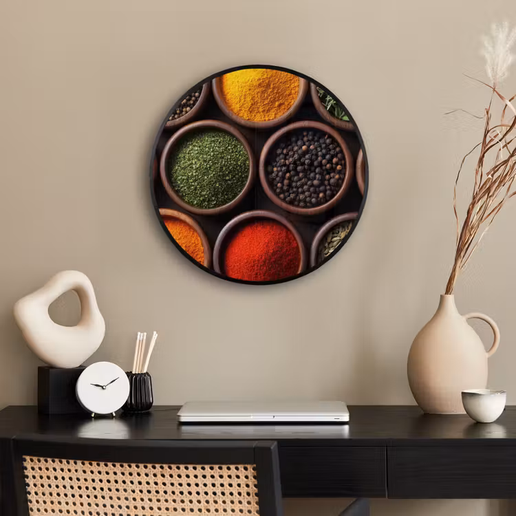 Photo Frame Round - Trays - Wood - Herbs - Colorful — 2