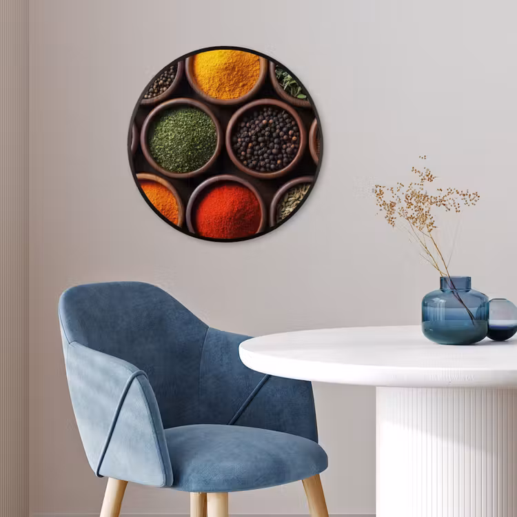 Photo Frame Round - Trays - Wood - Herbs - Colorful — 3