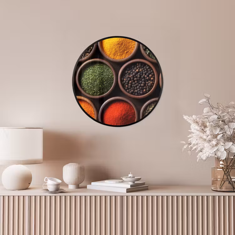 Photo Frame Round - Trays - Wood - Herbs - Colorful — 4