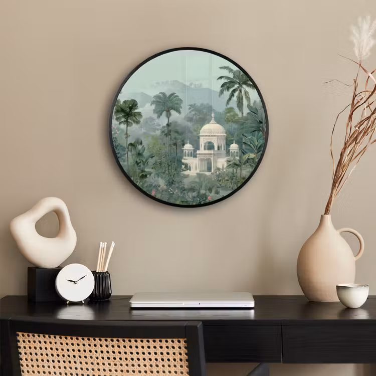 Photo Frame Round - Tropical garden - Dome building - Flowers — 2