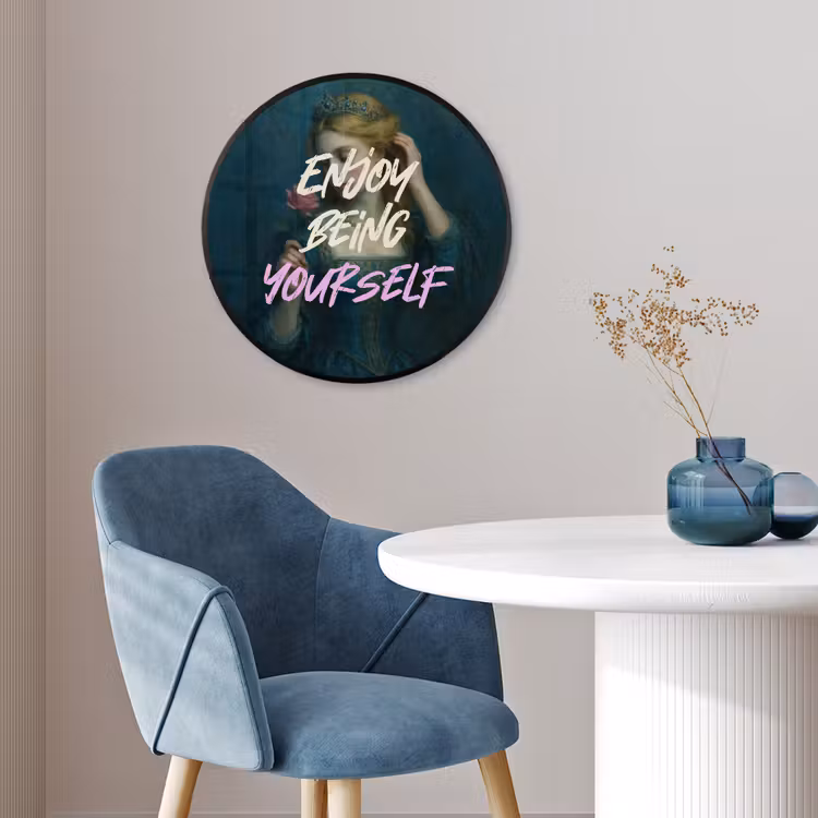 Photo Frame Round - Woman - Rose - Quote — 3